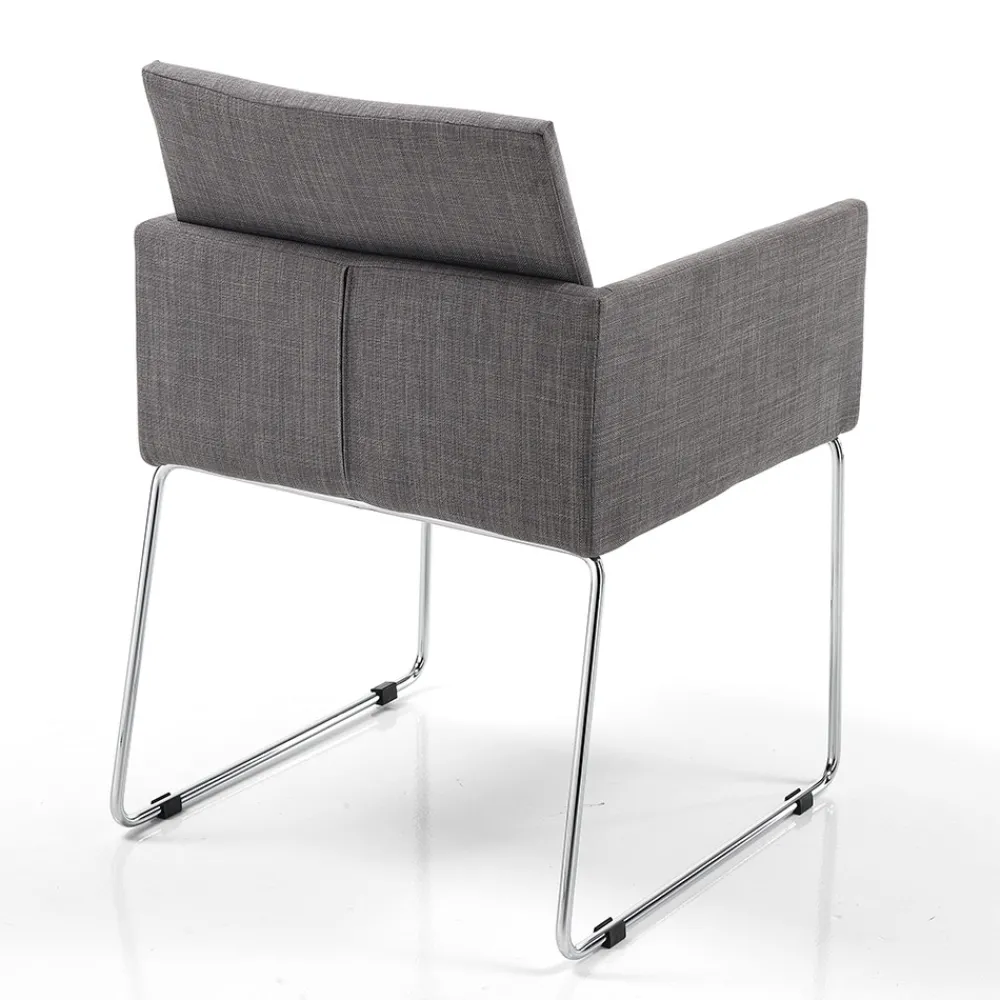 Viadurini Living Moderne Stühle-Küchenstuhl aus grauem Stoff mit Metallgestell 2 Stück - Shutter