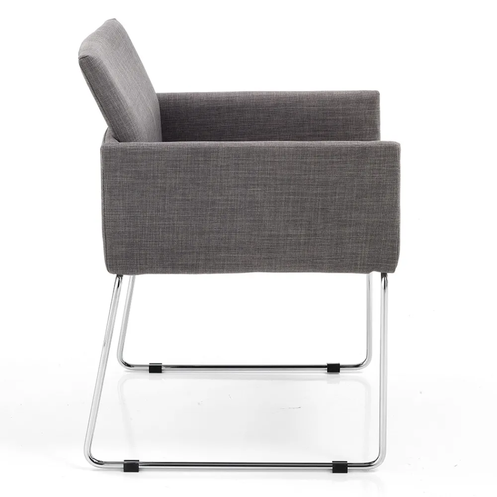 Viadurini Living Moderne Stühle-Küchenstuhl aus grauem Stoff mit Metallgestell 2 Stück - Shutter