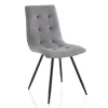 Viadurini Living Moderne Stühle-Küchenstuhl aus grauem Stoff und mattschwarzem Metall 2-teilig - Scirocco