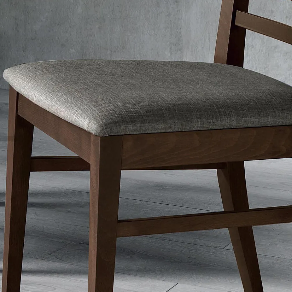 Viadurini Living Klassische Stühle-Küchenstuhl aus Holz und Sitz aus italienischem Designstoff - Jeanine