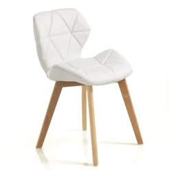 Viadurini Living Moderne Stühle-Küchenstuhl aus Kunstleder und Massivholz 2-teilig - Fiorenzuola