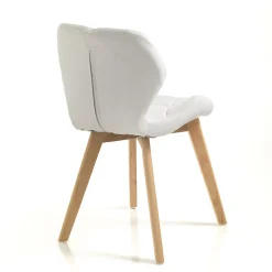 Viadurini Living Moderne Stühle-Küchenstuhl aus Kunstleder und Massivholz 2-teilig - Fiorenzuola