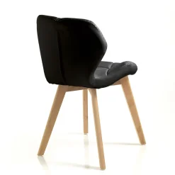 Viadurini Living Moderne Stühle-Küchenstuhl aus Kunstleder und Massivholz 2-teilig - Fiorenzuola