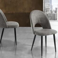 Viadurini Living Moderne Stühle-Küchenstuhl aus Kunstleder in gealterter Optik 4 Stück - Renetta