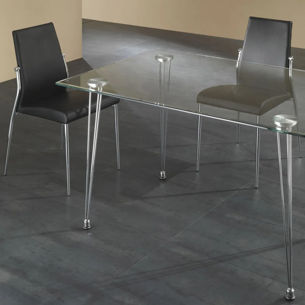 Viadurini Living Moderne Stühle-Küchenstuhl aus Kunstleder und verchromtem Metall 4-teilig - Foscari