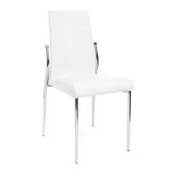 Viadurini Living Moderne Stühle-Küchenstuhl aus Kunstleder und verchromtem Metall 4-teilig - Foscari