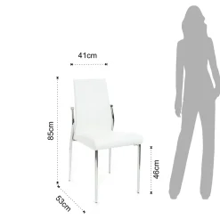 Viadurini Living Moderne Stühle-Küchenstuhl aus Kunstleder und verchromtem Metall 4-teilig - Foscari