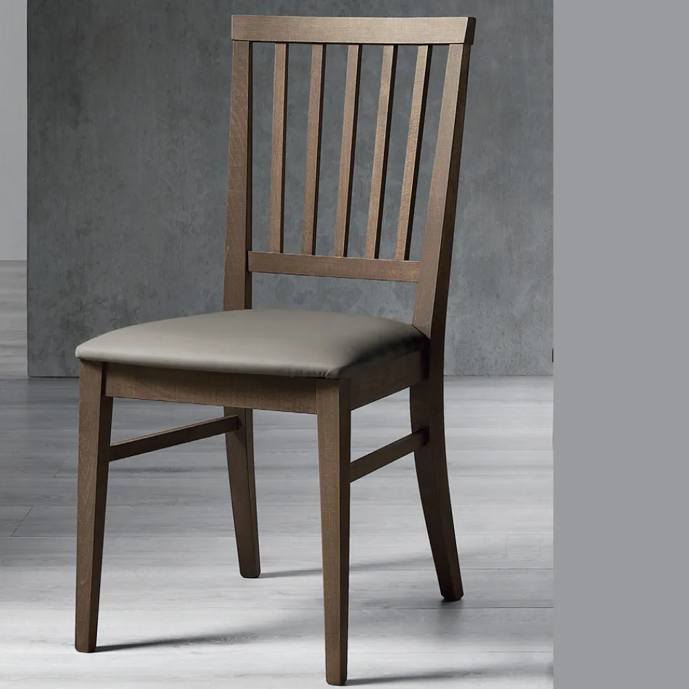 Viadurini Living Klassische Stühle-Küchenstuhl aus massivem Buchenholz und Kunstleder italienisches Design - Rosita