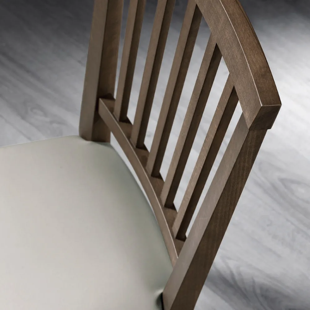 Viadurini Living Klassische Stühle-Küchenstuhl aus massivem Buchenholz und Kunstleder italienisches Design - Rosita