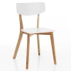 Viadurini Living Moderne Stühle-Küchenstuhl aus massivem Weiß und gebeiztem Eichenholz 2-teilig - Tonino
