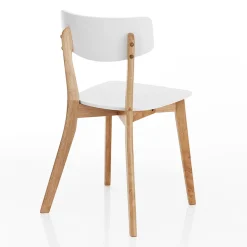 Viadurini Living Moderne Stühle-Küchenstuhl aus massivem Weiß und gebeiztem Eichenholz 2-teilig - Tonino