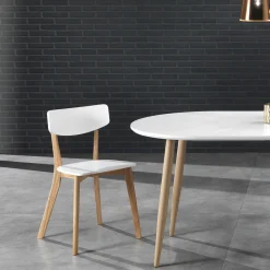 Viadurini Living Moderne Stühle-Küchenstuhl aus massivem Weiß und gebeiztem Eichenholz 2-teilig - Tonino