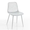 Viadurini Living Moderne Stühle-Küchenstuhl aus mattweißem Polypropylen und Stahl 4 Teile - Beyonce