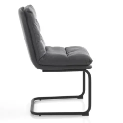 Viadurini Living Moderne Stühle-Küchenstuhl aus Mikrofaser mit Kufengestell aus Stahl 2 Stück - Fortaleza