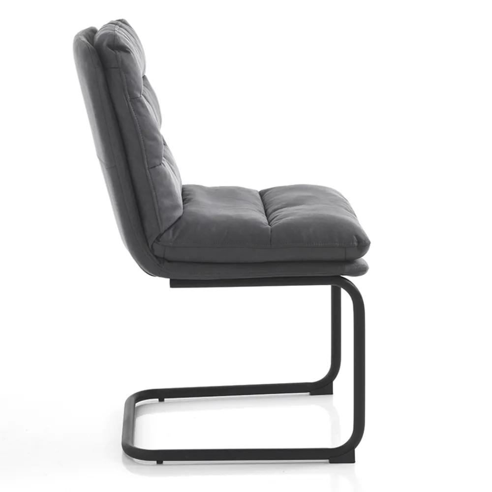 Viadurini Living Moderne Stühle-Küchenstuhl aus Mikrofaser mit Kufengestell aus Stahl 2 Stück - Fortaleza