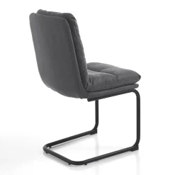 Viadurini Living Moderne Stühle-Küchenstuhl aus Mikrofaser mit Kufengestell aus Stahl 2 Stück - Fortaleza