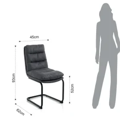Viadurini Living Moderne Stühle-Küchenstuhl aus Mikrofaser mit Kufengestell aus Stahl 2 Stück - Fortaleza