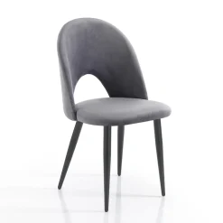 Viadurini Living Moderne Stühle-Küchenstuhl aus Samteffekt Stoff und Metall 4 Teile - Renetta