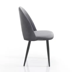 Viadurini Living Moderne Stühle-Küchenstuhl aus Samteffekt Stoff und Metall 4 Teile - Renetta