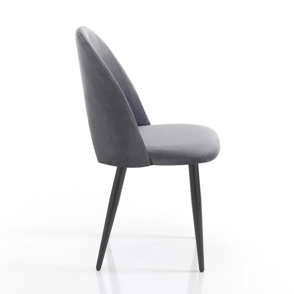 Viadurini Living Moderne Stühle-Küchenstuhl aus Samteffekt Stoff und Metall 4 Teile - Renetta