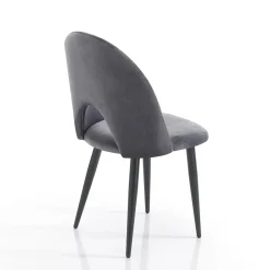 Viadurini Living Moderne Stühle-Küchenstuhl aus Samteffekt Stoff und Metall 4 Teile - Renetta