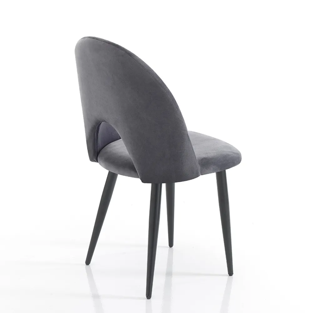 Viadurini Living Moderne Stühle-Küchenstuhl aus Samteffekt Stoff und Metall 4 Teile - Renetta