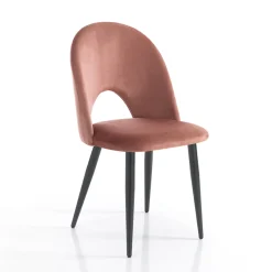 Viadurini Living Moderne Stühle-Küchenstuhl aus Samteffekt Stoff und Metall 4 Teile - Renetta