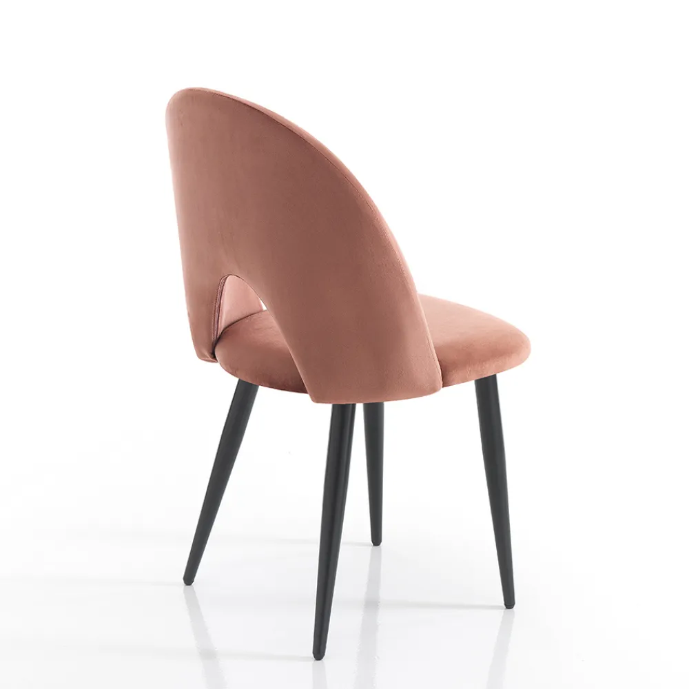 Viadurini Living Moderne Stühle-Küchenstuhl aus Samteffekt Stoff und Metall 4 Teile - Renetta