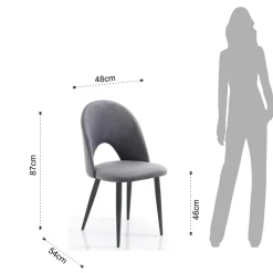 Viadurini Living Moderne Stühle-Küchenstuhl aus Samteffekt Stoff und Metall 4 Teile - Renetta