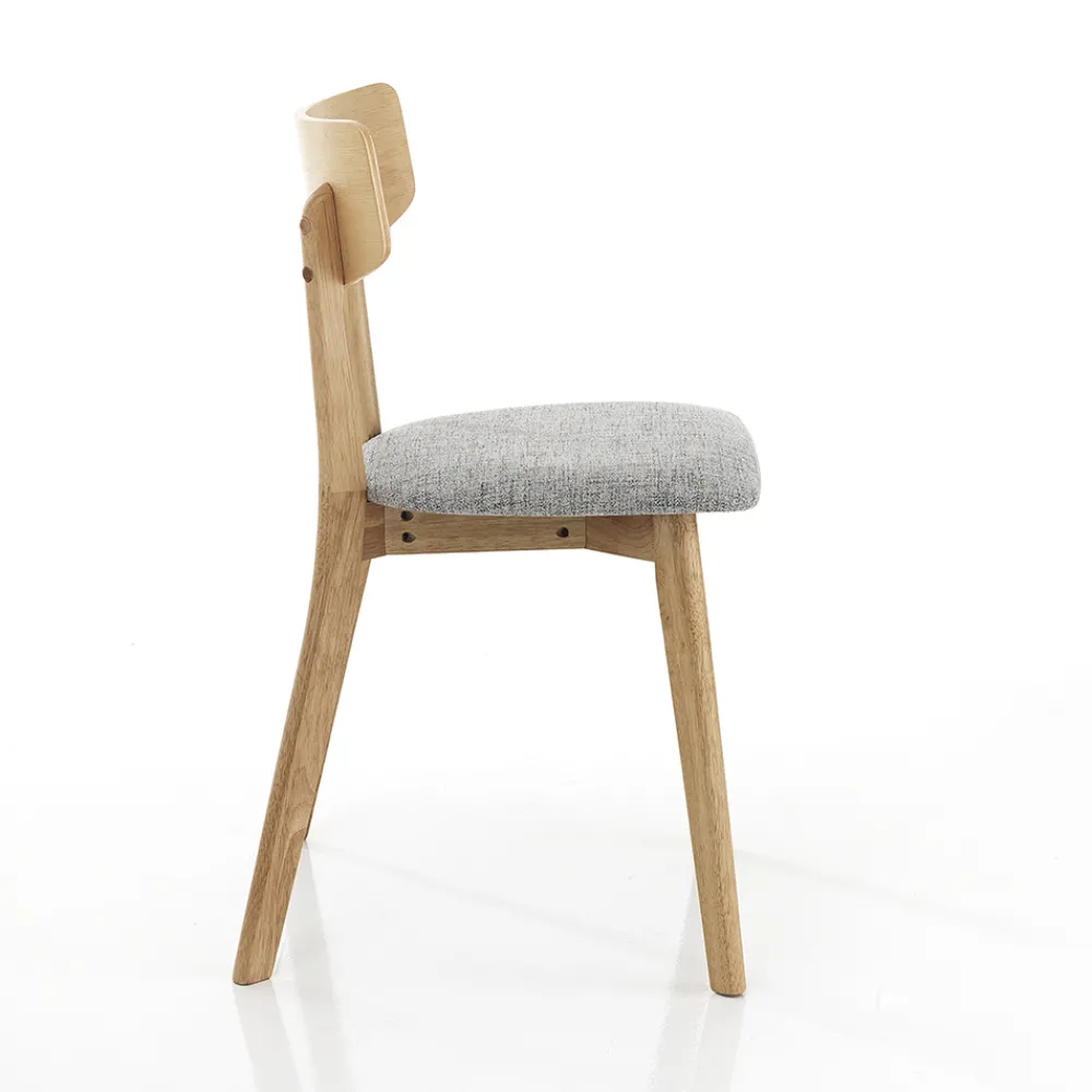 Viadurini Living Moderne Stühle-Küchenstuhl aus Stoff mit Struktur aus Massivholz 2 Teile - Tonino