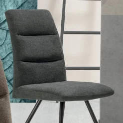 Viadurini Living Moderne Stühle-Küchenstuhl aus Stoff mit lackierter Metallstruktur 2 Stück - Rodrigo