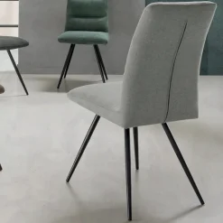 Viadurini Living Moderne Stühle-Küchenstuhl aus Stoff mit lackierter Metallstruktur 2 Stück - Rodrigo