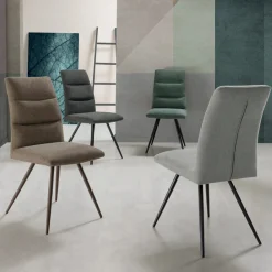 Viadurini Living Moderne Stühle-Küchenstuhl aus Stoff mit lackierter Metallstruktur 2 Stück - Rodrigo