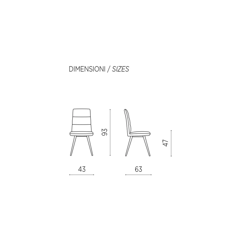 Viadurini Living Moderne Stühle-Küchenstuhl aus Stoff mit lackierter Metallstruktur 2 Stück - Rodrigo