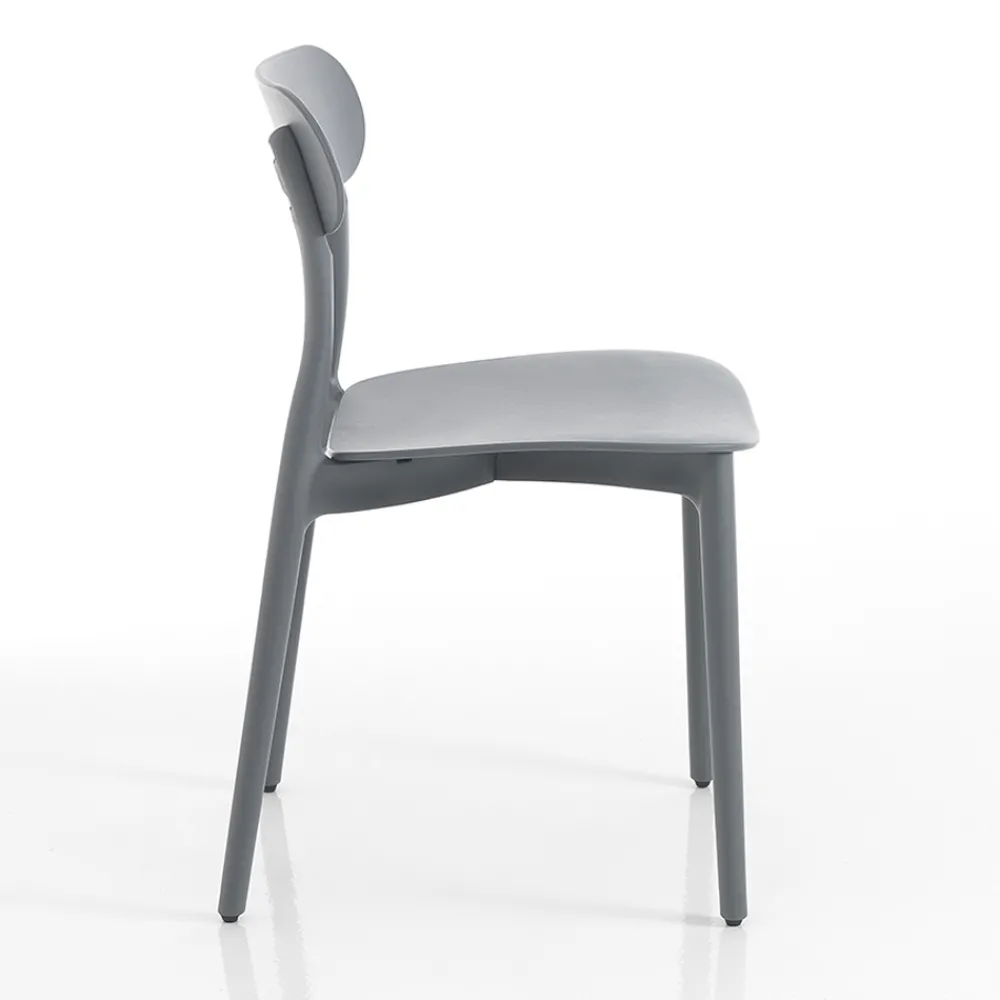 Viadurini Living Moderne Stühle-Küchenstuhl aus weißem oder mattgrauem Polypropylen 4 Stück - Milan