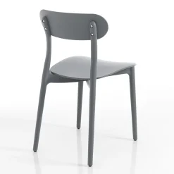 Viadurini Living Moderne Stühle-Küchenstuhl aus weißem oder mattgrauem Polypropylen 4 Stück - Milan