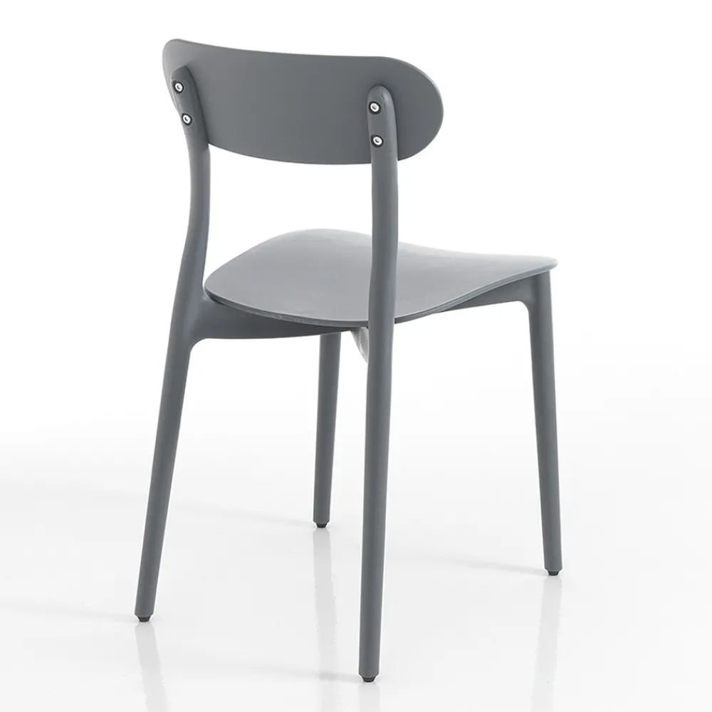 Viadurini Living Moderne Stühle-Küchenstuhl aus weißem oder mattgrauem Polypropylen 4 Stück - Milan