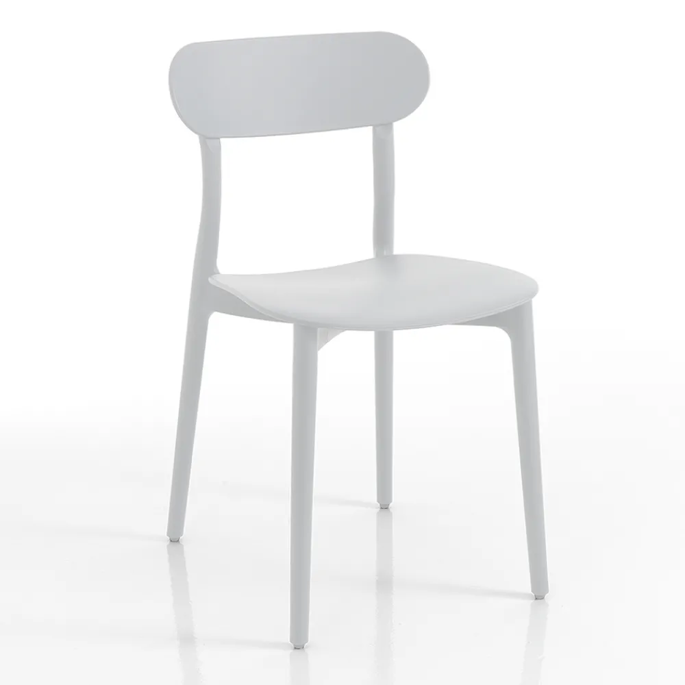 Viadurini Living Moderne Stühle-Küchenstuhl aus weißem oder mattgrauem Polypropylen 4 Stück - Milan