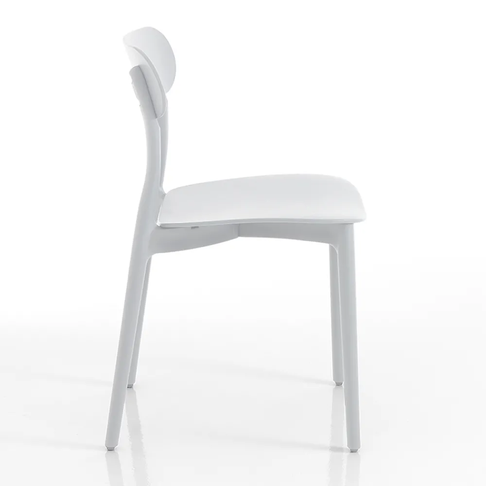 Viadurini Living Moderne Stühle-Küchenstuhl aus weißem oder mattgrauem Polypropylen 4 Stück - Milan