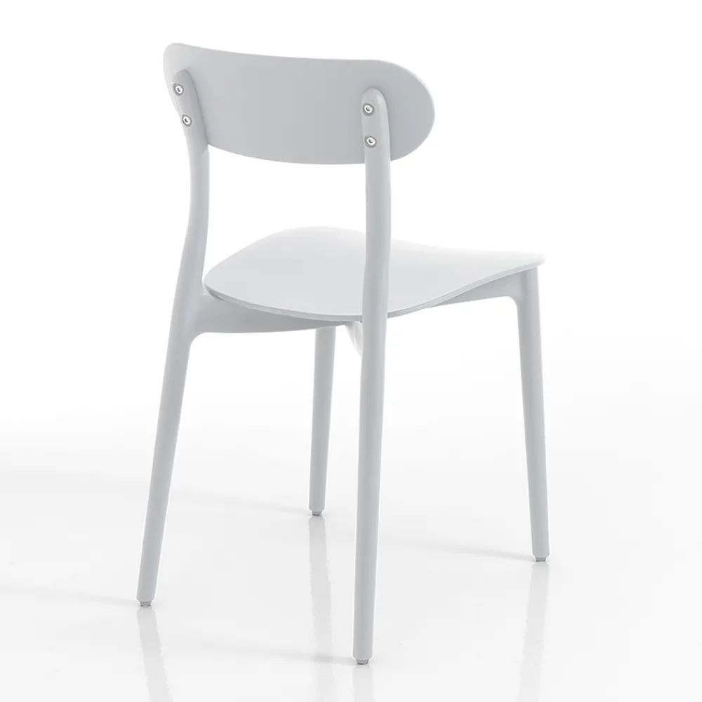 Viadurini Living Moderne Stühle-Küchenstuhl aus weißem oder mattgrauem Polypropylen 4 Stück - Milan