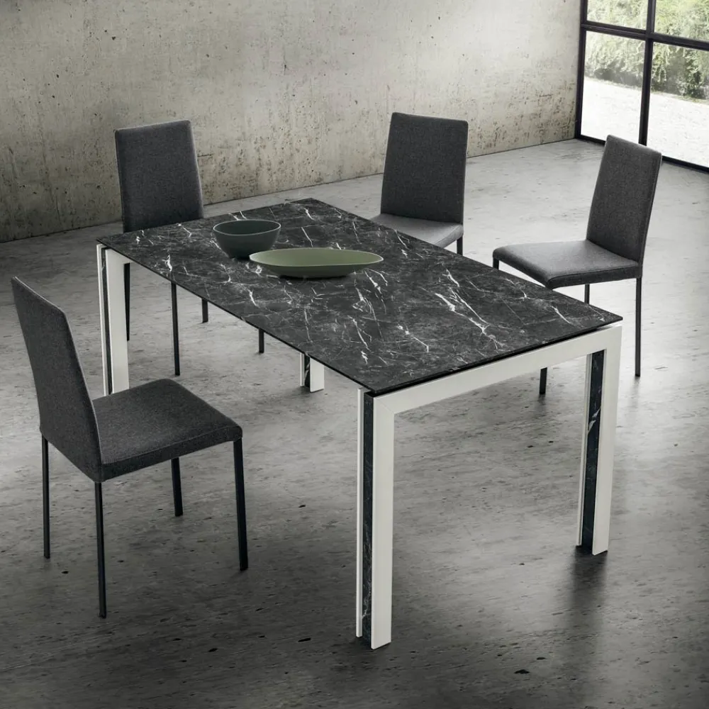 Viadurini Living Moderne Stühle-Küchenstuhl gepolstert in Stoff Made in Italy, 2 Stück - Mawi