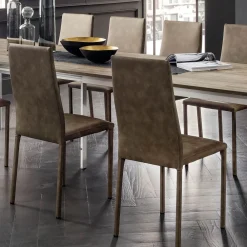 Viadurini Living Moderne Stühle-Küchenstuhl Komplett mit Ecoleather bezogen Made in Italy, 2 Stück - Maria