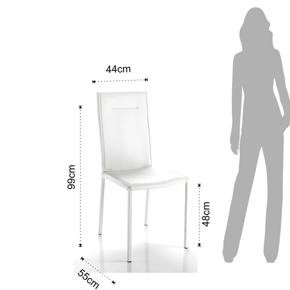 Viadurini Living Moderne Stühle-Küchenstuhl komplett mit 2-teiligem Kunstleder bezogen - Atenea