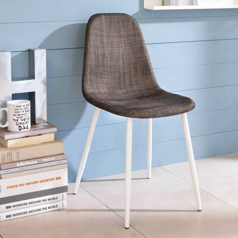 Viadurini Living Moderne Stühle-Küchenstuhl mit modernem Design aus Similrattan 4 Stück - Cassidy