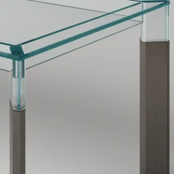 Viadurini Living Esstische Nach Mass|Esstische-Küchentisch aus extra klarem Glas mit Holzbeinen Made in Italy - Super