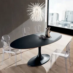 Viadurini Living Esstisch Oval|Esstische-Küchentisch aus Fenix und lackiertem synthetischem Marmor Made in Italy -Brontolo