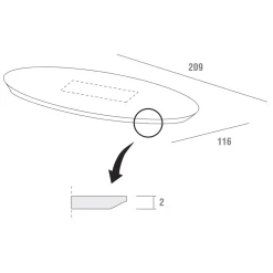 Viadurini Living Esstisch Oval|Esstische-Küchentisch aus Fenix und lackiertem synthetischem Marmor Made in Italy -Brontolo
