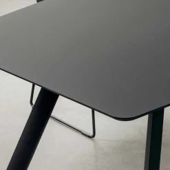 Viadurini Living Esstische-Küchentisch aus laminiertem Fenix und schwarzem Aluminium Made in Italy - Lingotto