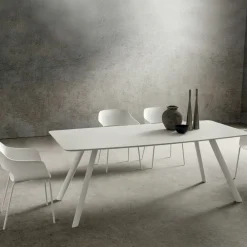 Viadurini Living Esstische-Küchentisch mit Fassplatte in Fenix Made in Italy, Luxus - Lingotto