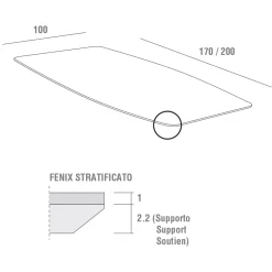 Viadurini Living Esstische-Küchentisch mit Fassplatte in Fenix Made in Italy, Luxus - Lingotto